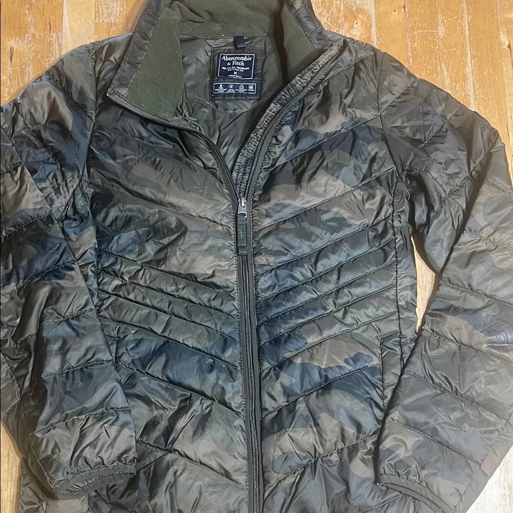Abercrombie and Fitch camo puffer jacket